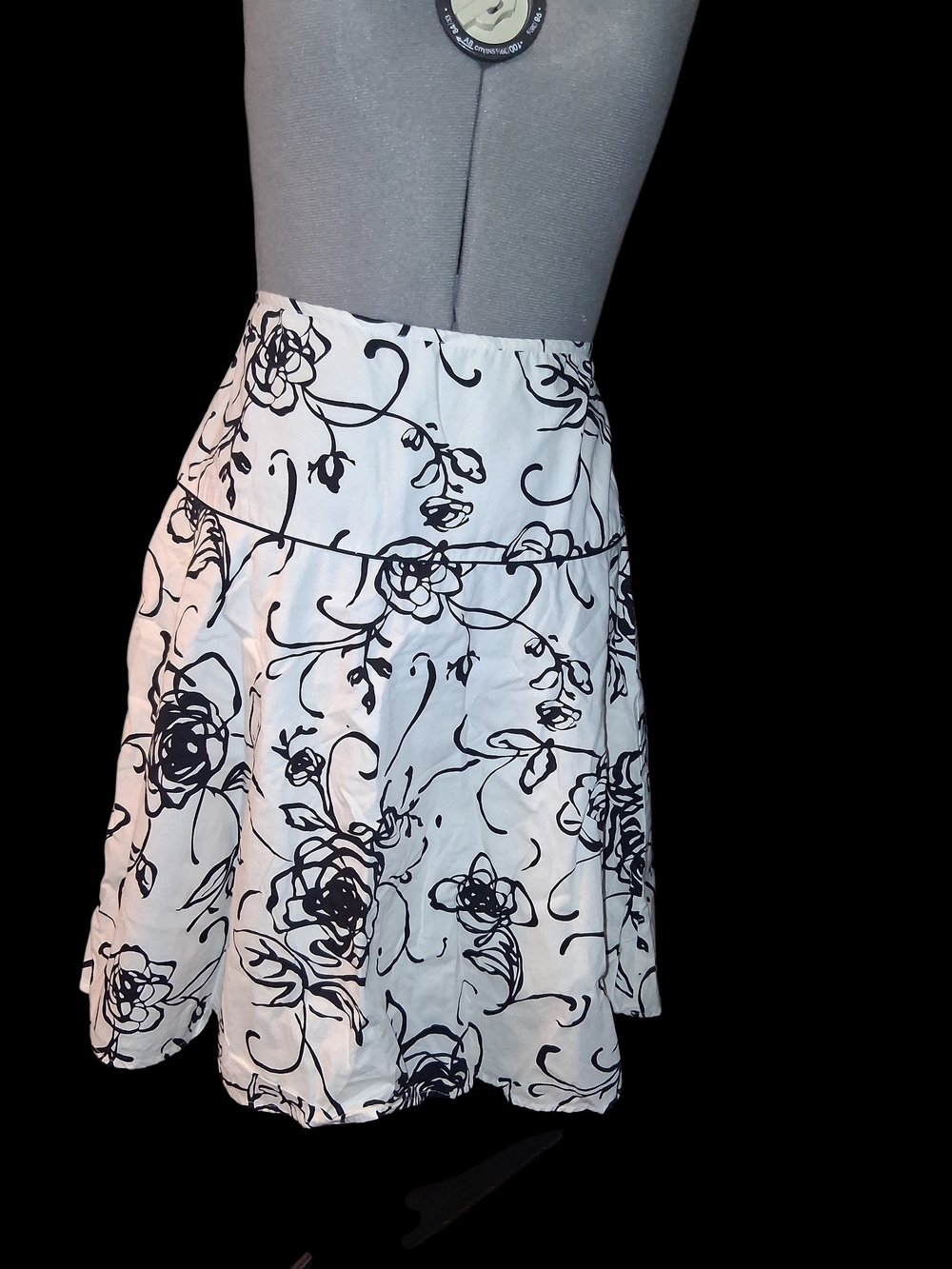 Byer California Black and White Floral Skater Skirt